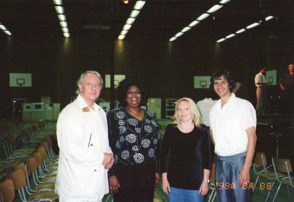Karlheinz Stockhausen, Annette Meriweather, Markus Stockhausen in Kürten 1998