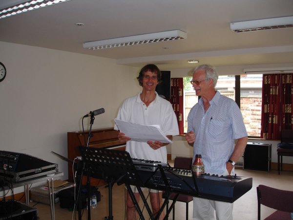 With the composer Jonathan Harvey, OTHER PRESENCES, Cheltenham 2006