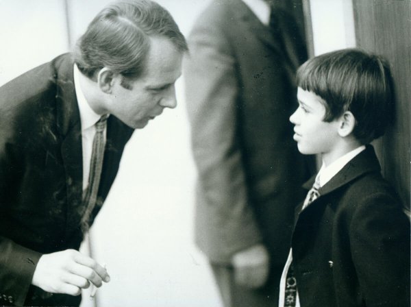 Father and son at the WDR, around 1969